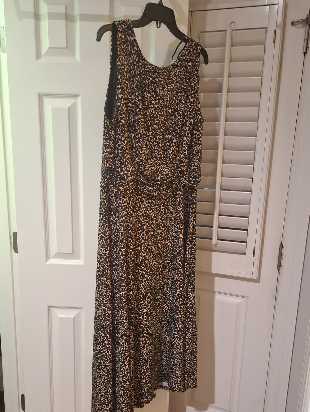 J Howard Sleeveless Leopard Print Maxi Dress - Black & Tan